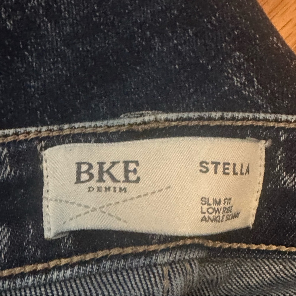 BKE Dark Blue Distressed Skinny Jeans - Picture 4 of 4